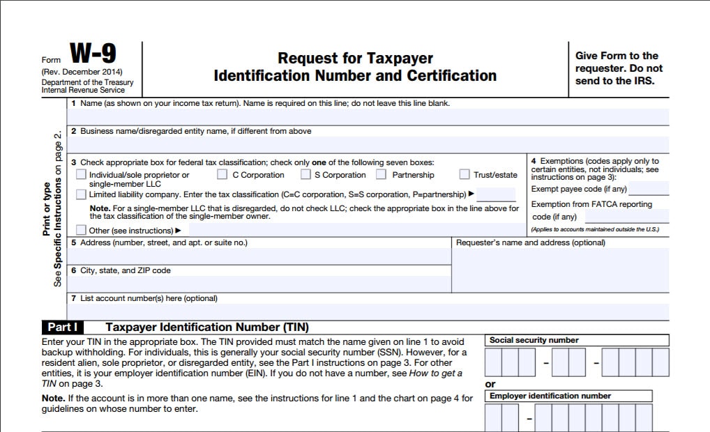 W-9 IRS Tax Form