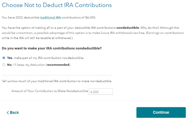 Choose Not to Deduct IRA Contributions