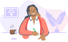 An illustration of a tax expert smiling.