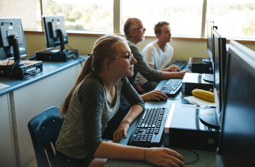 Student working in computer lab