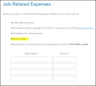 work related expenses calculator