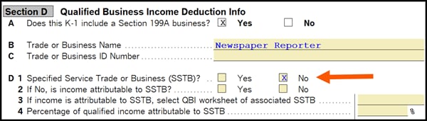 How to enter and calculate the qualified business income deducti