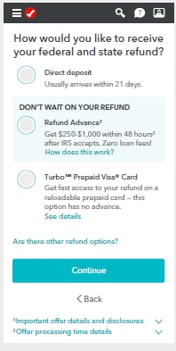 turbotax advance payments received