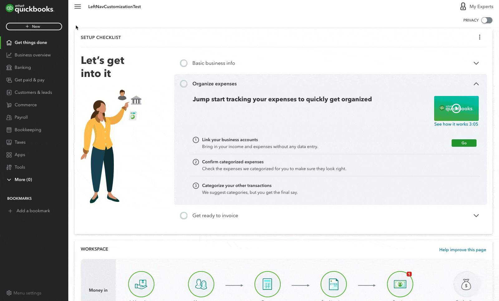 Understand the navigation menu in QuickBooks Online