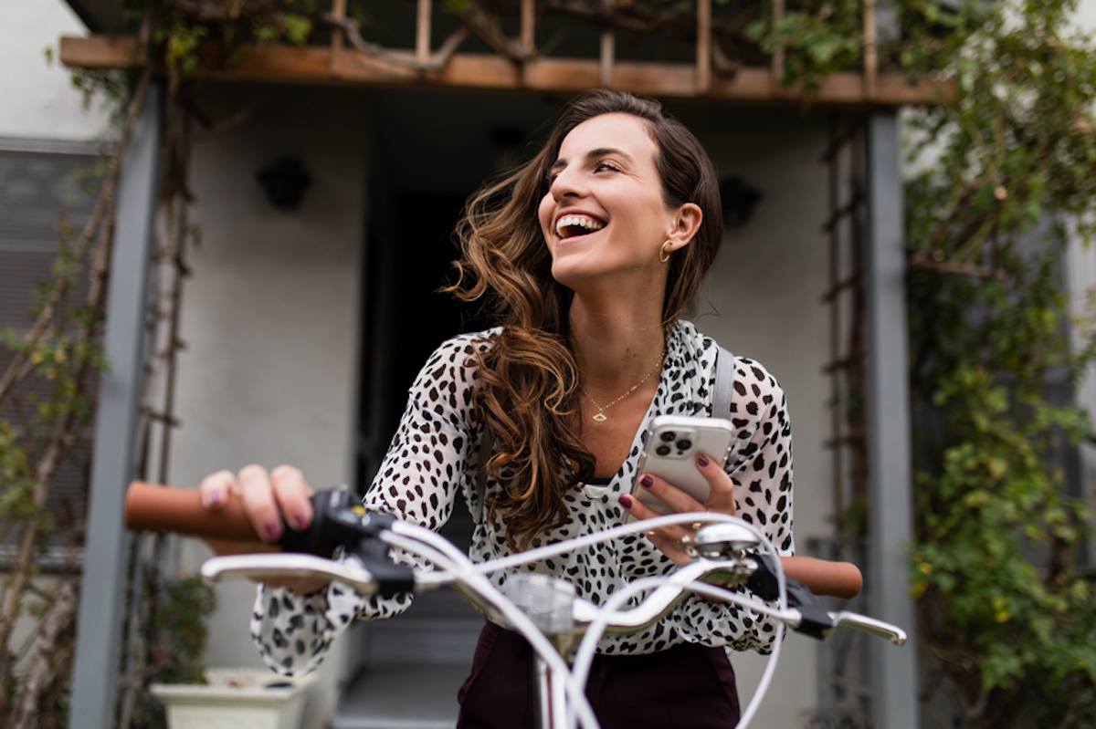person riding a bike