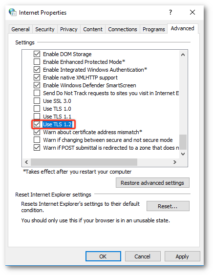 Change Edge Tls Settings