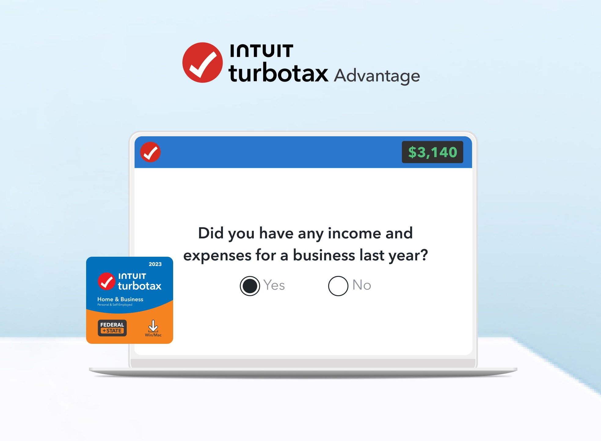 TurboTax software being used on a laptop.