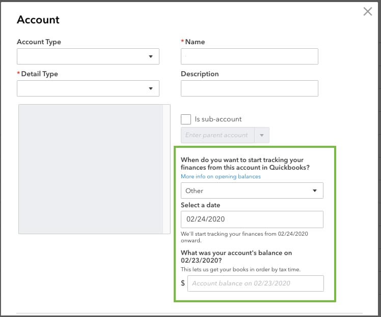 set up an investment account within quickbooks for mac