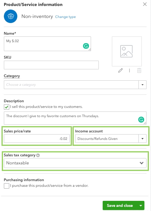 add discount to quickbooks invoice