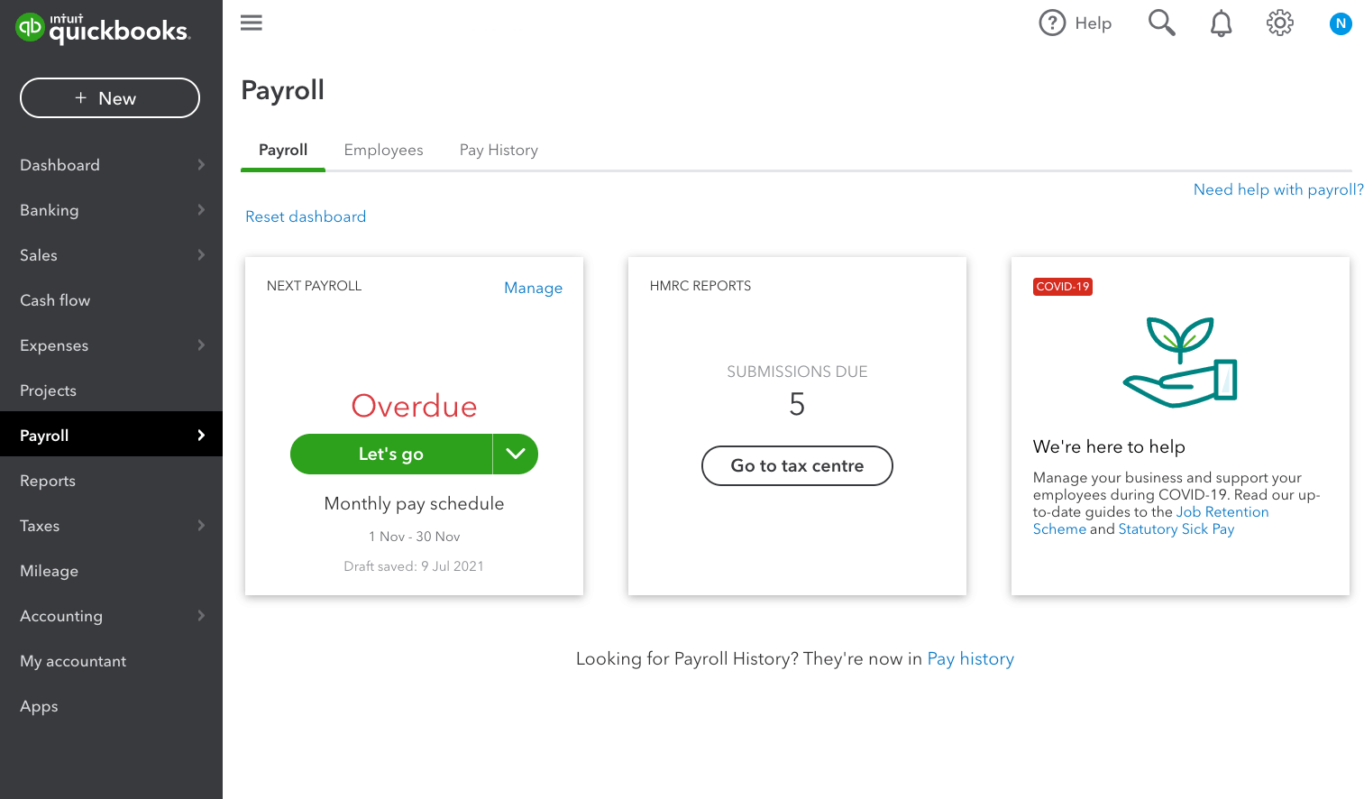 Edit your company pay schedule in QuickBooks Online Standard Payroll