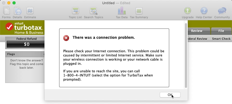 turbotax premier 2017 filing problems for mac