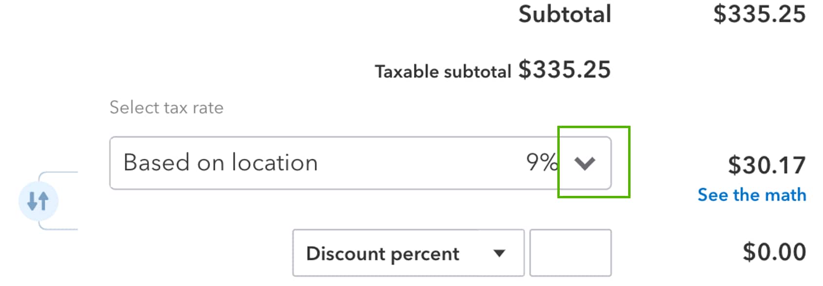 Use custom rates to manually calculate taxes on invoices or receipts