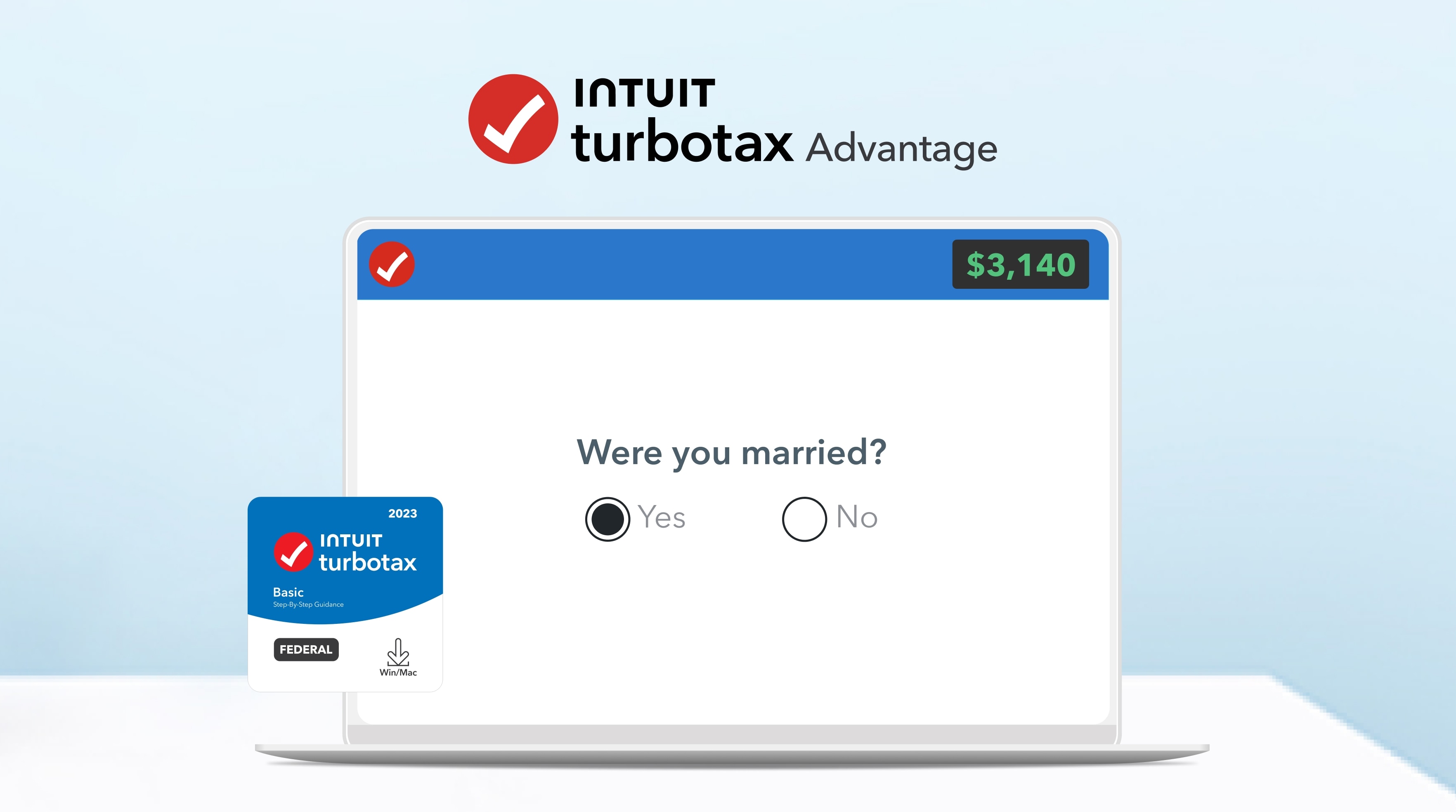TurboTax software being used on a laptop.