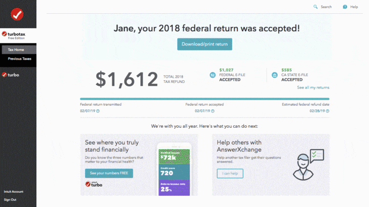 turbotax return