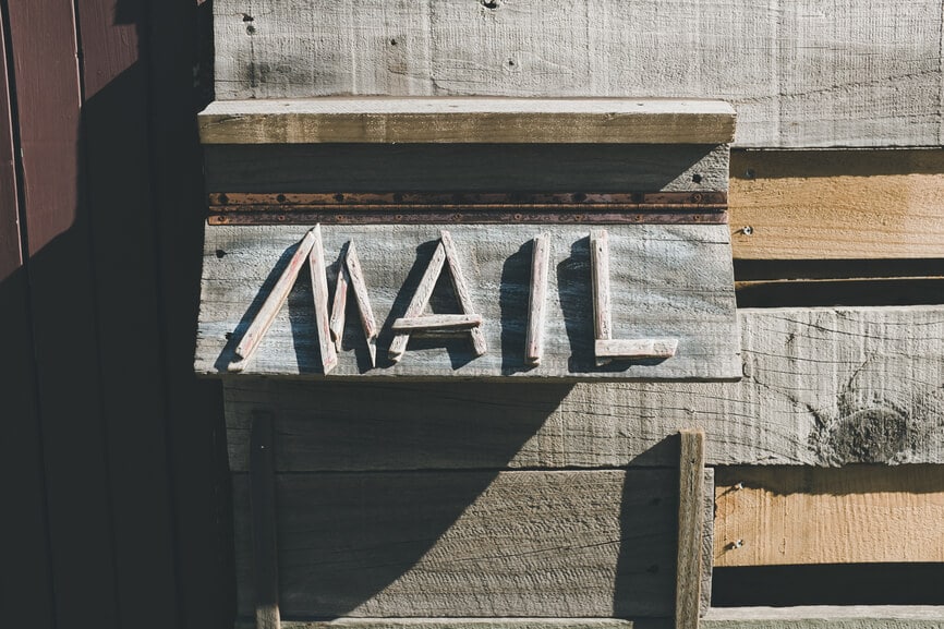 Vintage wooden mailbox