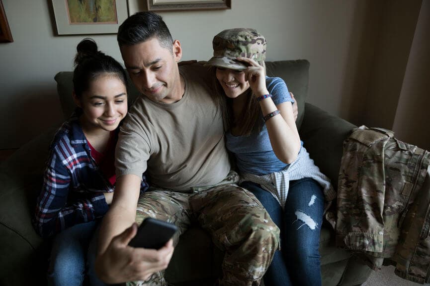 military family taking a selfie