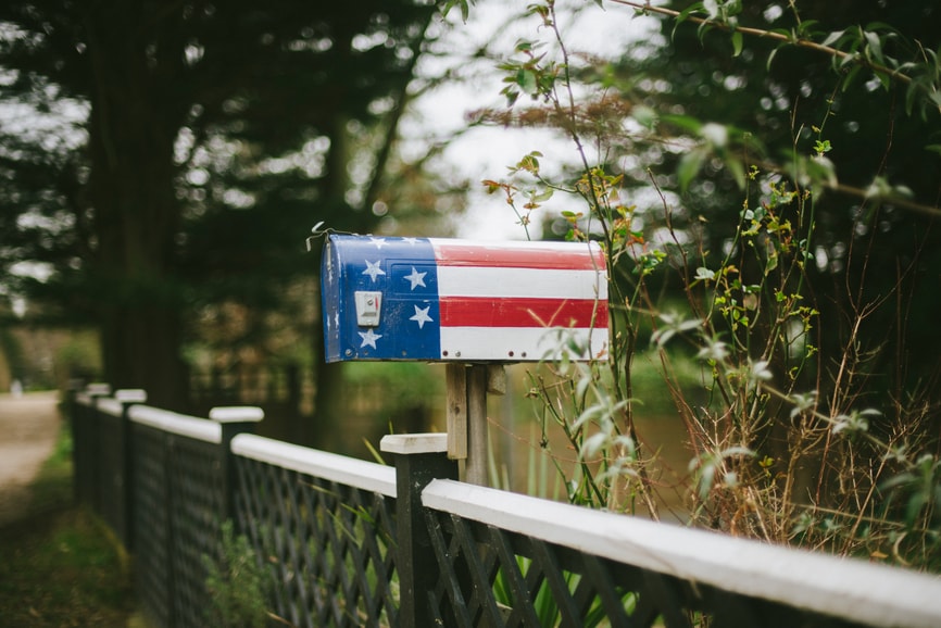 American flag mailbox