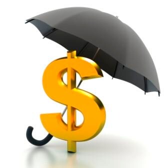 Graphic of dollar sign under umbrella