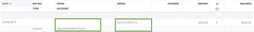 opening balance in quickbooks for mac