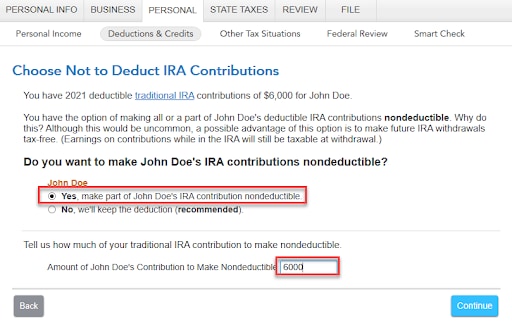 Choose not to deduct IRA contributions TTD.png