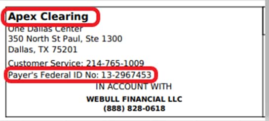 Webull Financial ID number