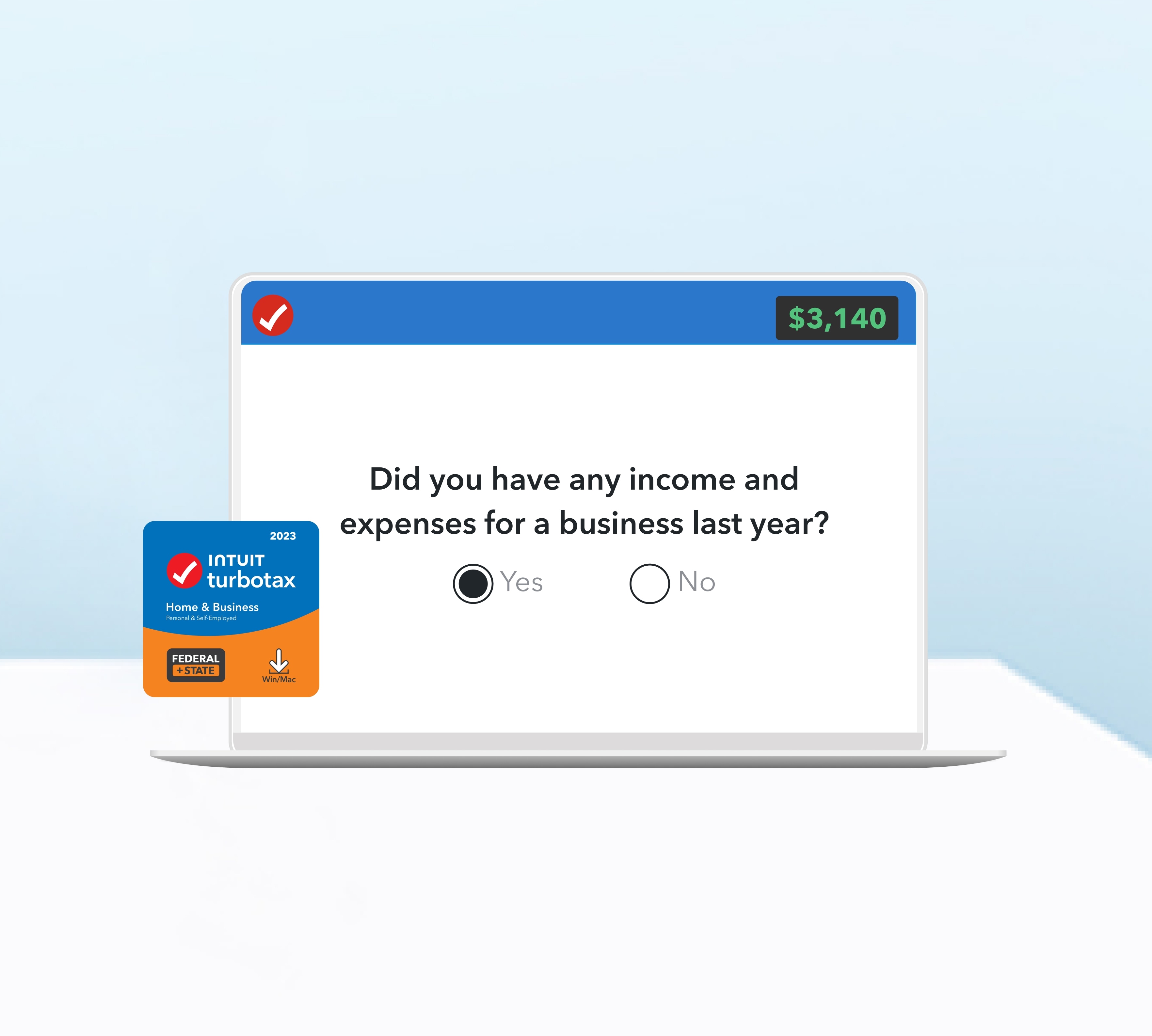 TurboTax software being used on a laptop.