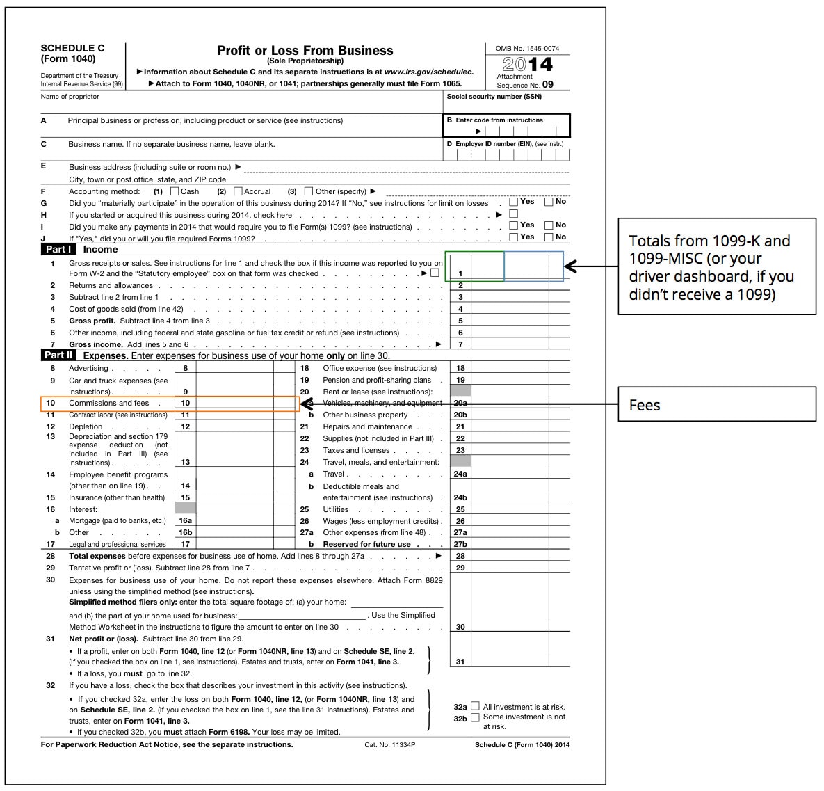 write offs for 1099 employees