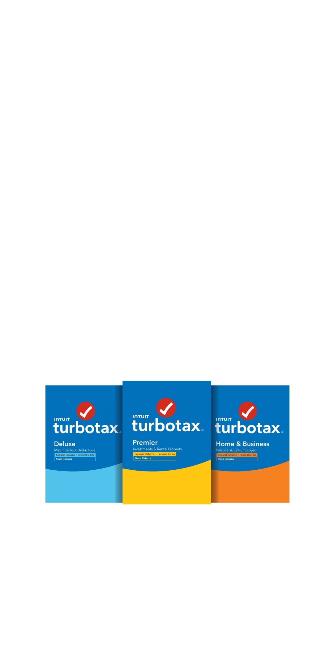 Three TurboTax Software options.