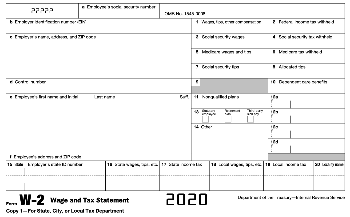 irs w2 tax form