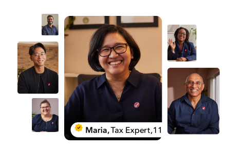 A collage of six TurboTax experts. Main image of Maria, a tax expert of 11 years.