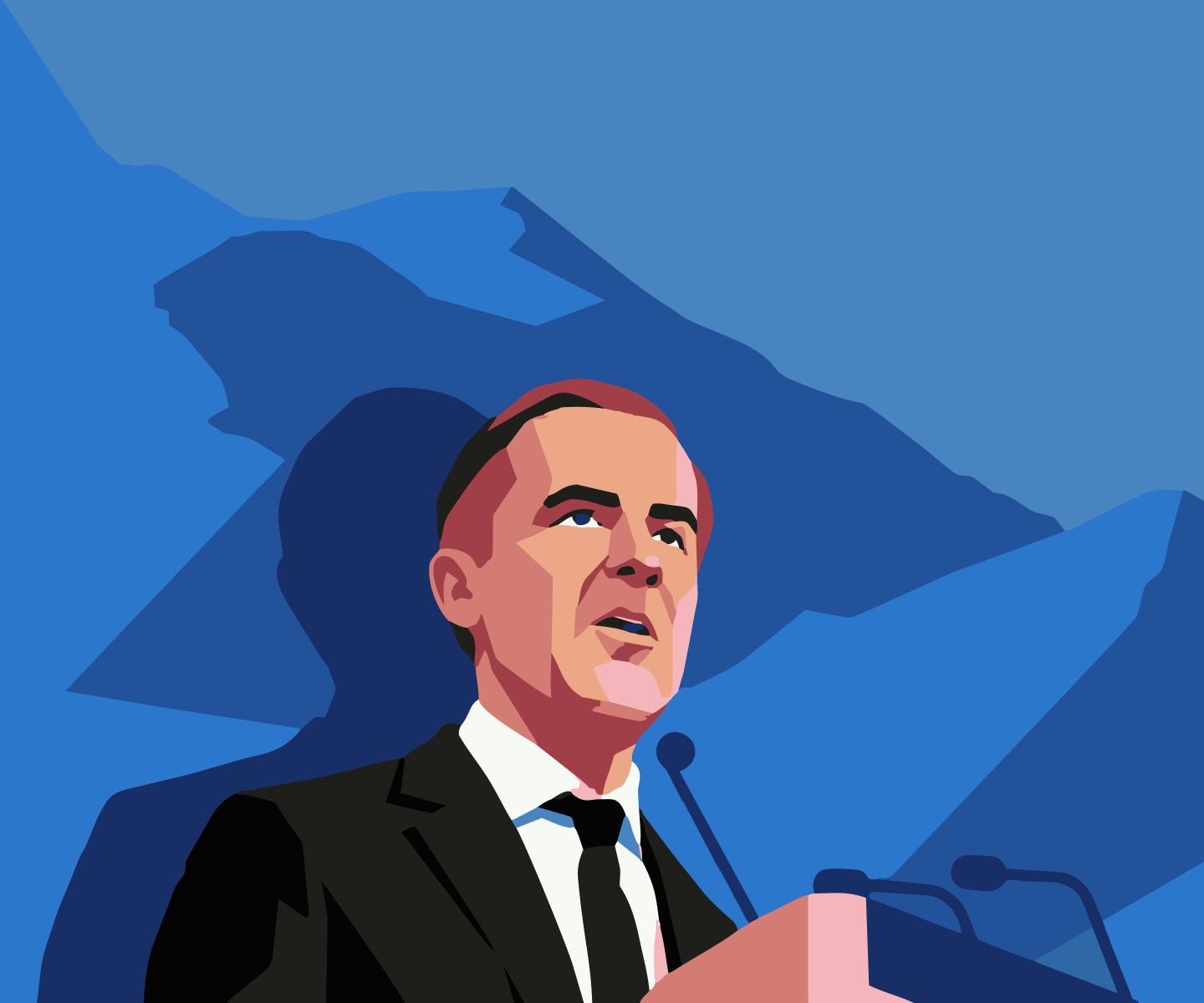 A picture of a person with a blue tie.