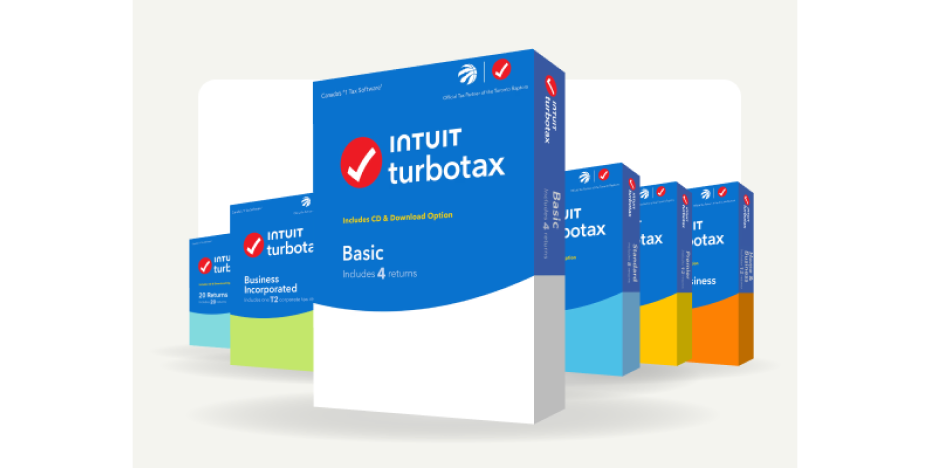 A collage of six TurboTax Desktop software boxes