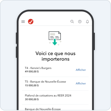 L’interface utilisateur de l’application mobile de TurboImpôt avec l’en-tête « Se connecter à l’ARC ».