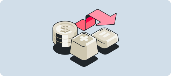 des pièces animées avec une flèche rouge