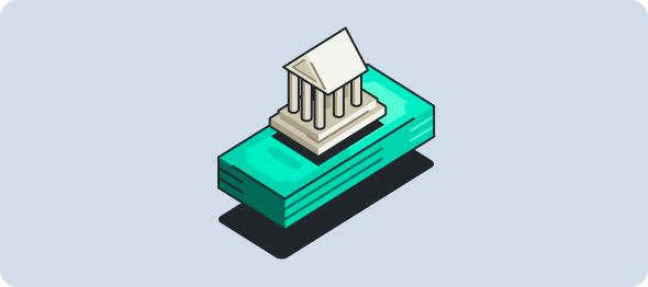 une pile d’argent sur laquelle repose une maison