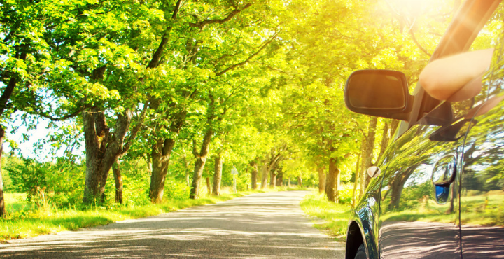 A car is parked on the side of the road.