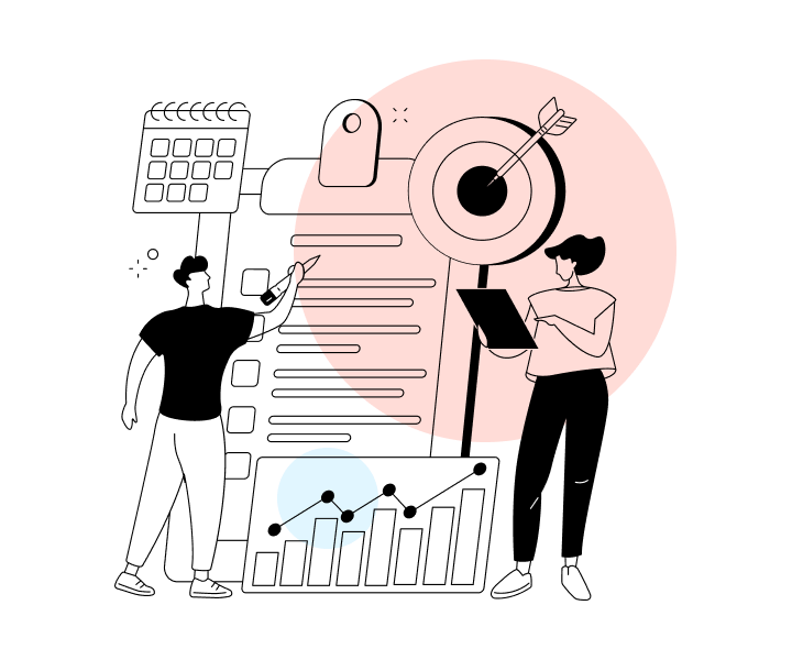 Animated picture of a person writing on a paper.