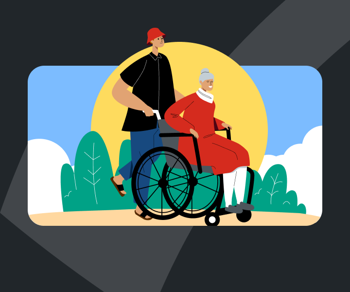 A person sitting in a wheelchair.