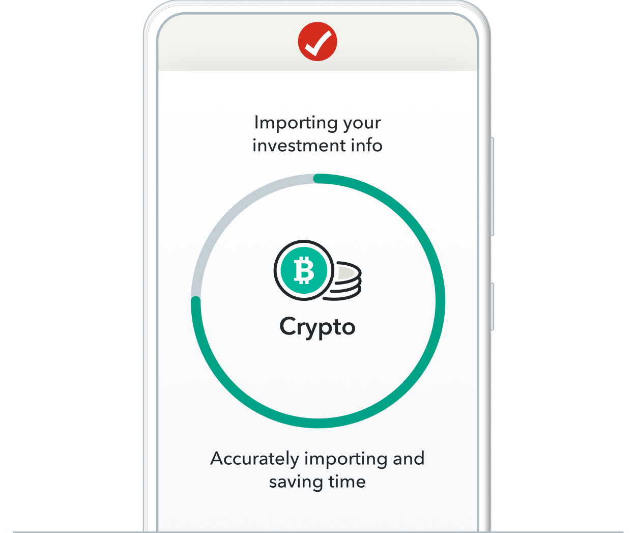 Phone device showing import of crypto 