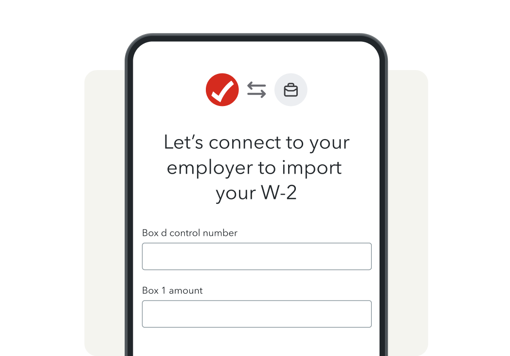 The W2 import screen on the TurboTax mobile app is displayed on a phone.