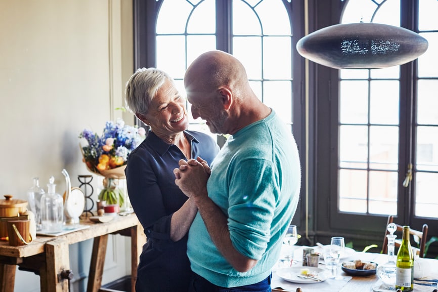 Older couple dancing