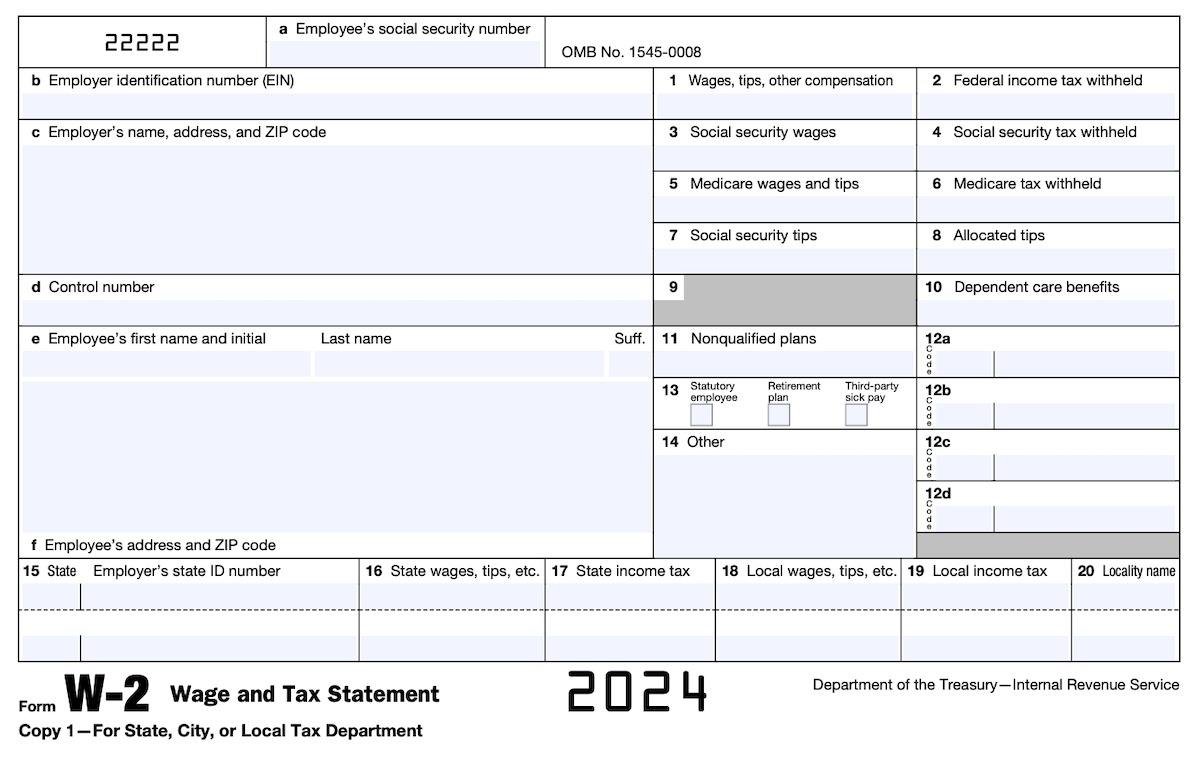 image of 2024 W2 form