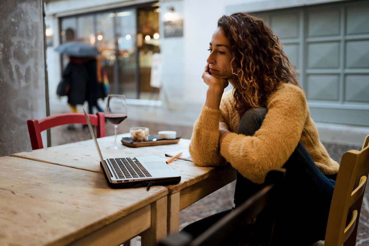 Person looking at laptop screen