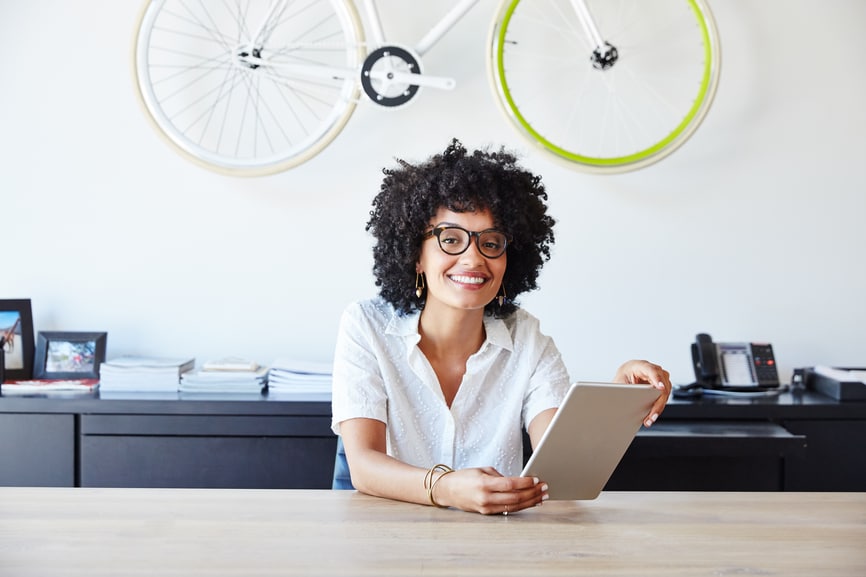 African American Woman on a Tablet