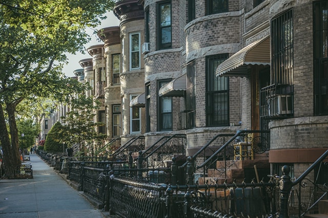 Exterior of row houses