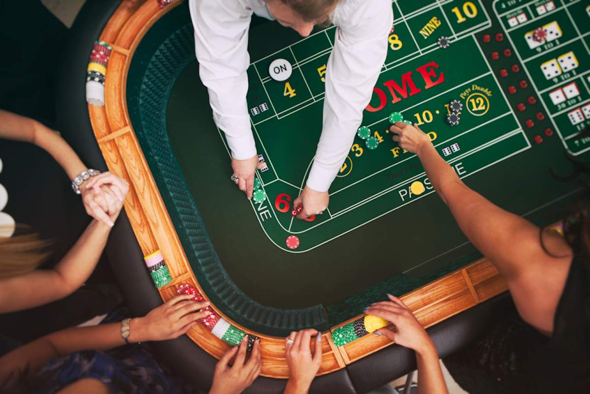 gambling table in casino