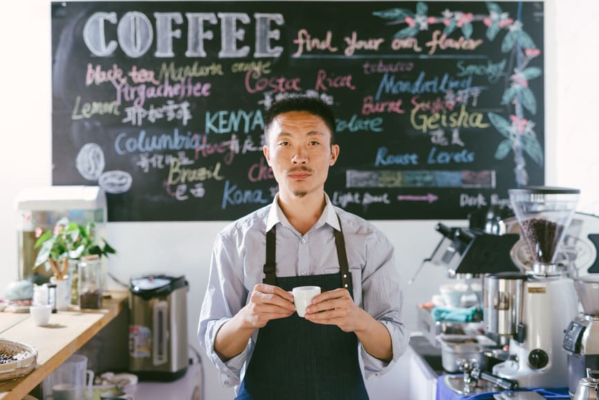 Asian barista