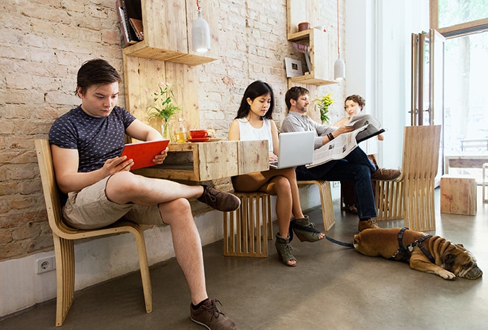 People sitting in cafe