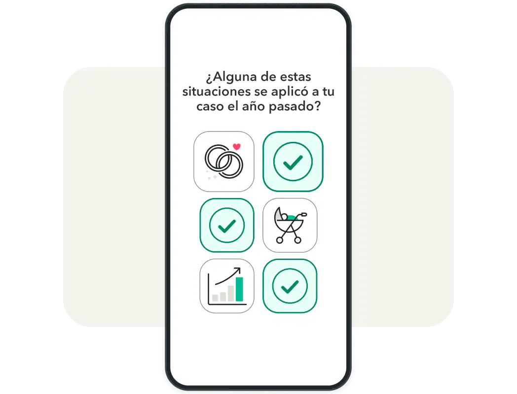 Gráfico del software TurboTax en un tel. celular.