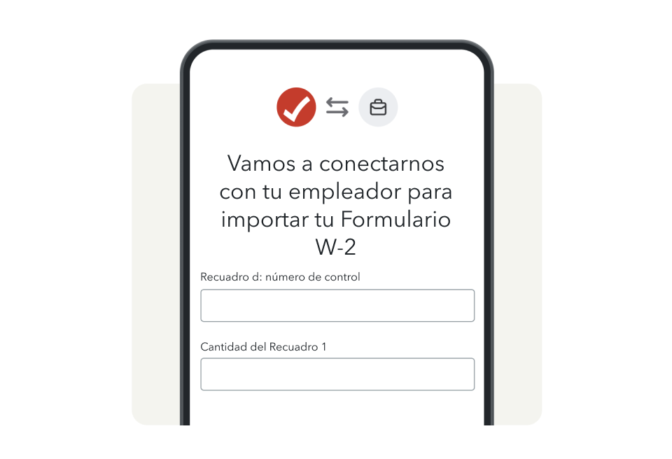 La pantalla de importación de W2 en la app móvil de TurboTax se muestra en un tel.